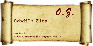 Orbán Zita névjegykártya